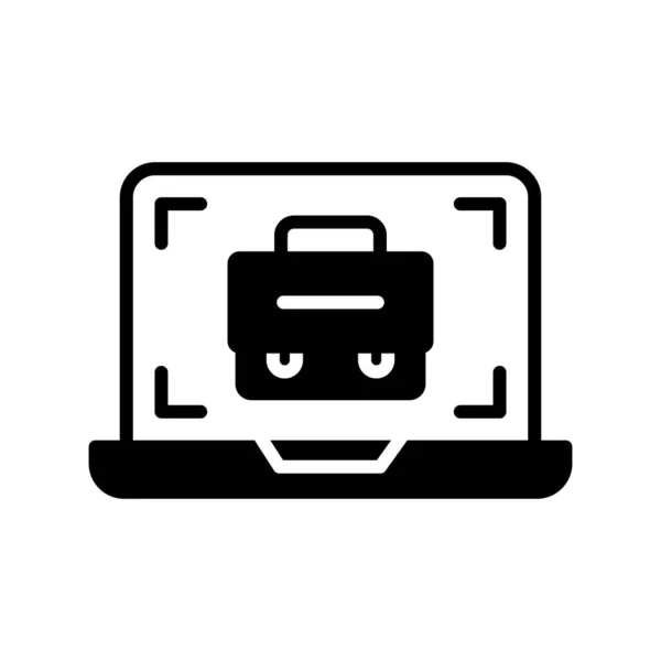 Laptop Glyph Vector Icon Desig — Stock vektor