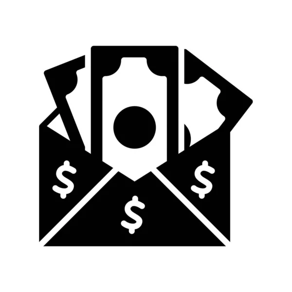 Salary Glyph Vector Icon Desig — Stock Vector