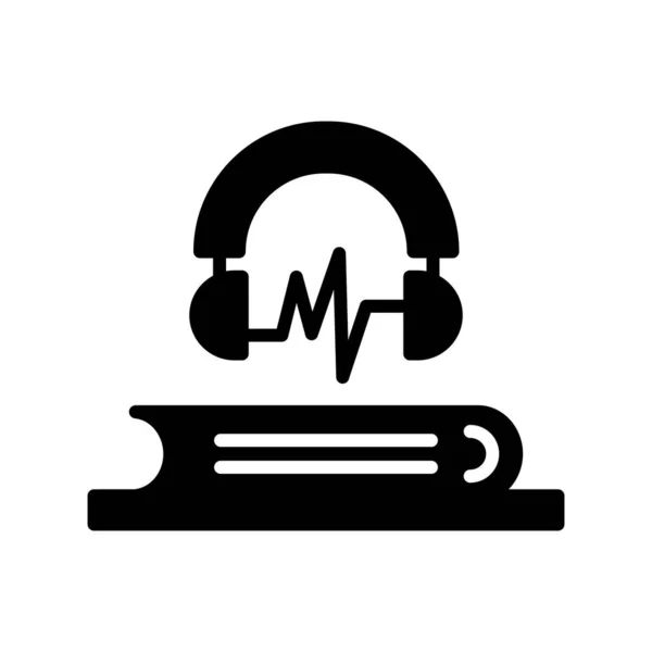 Audiobook Glyph Vector Icon Desig — Διανυσματικό Αρχείο