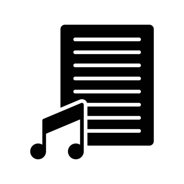 Escritor Canciones Glyph Vector Icon Desig — Vector de stock