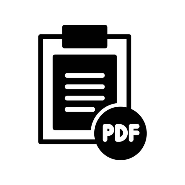 Pdf Datei Glyph Vector Icon Design — Stockvektor