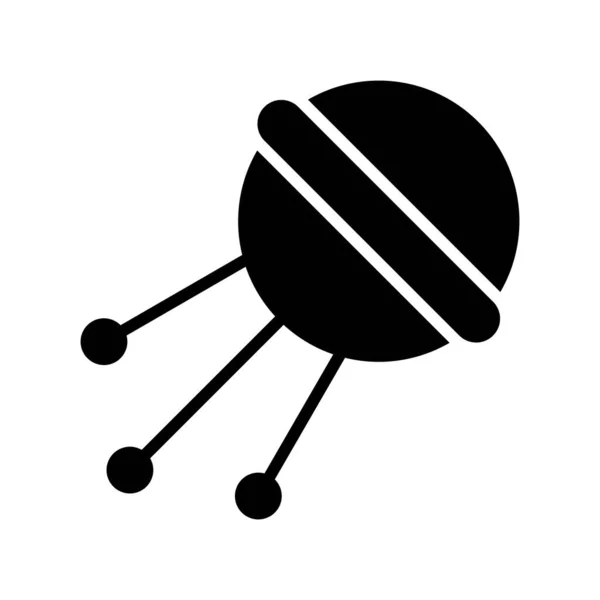 Sputnik Glyph Vector Icon Desig — Stockvektor