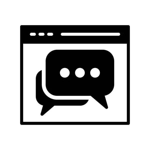 Web Chat Glyph Vector Icon Desig — ストックベクタ