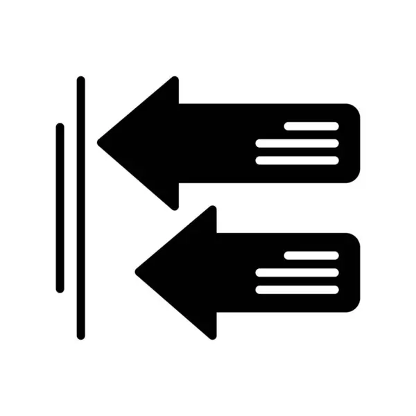 Linkerpijlen Glyph Vector Icon Desig — Stockvector
