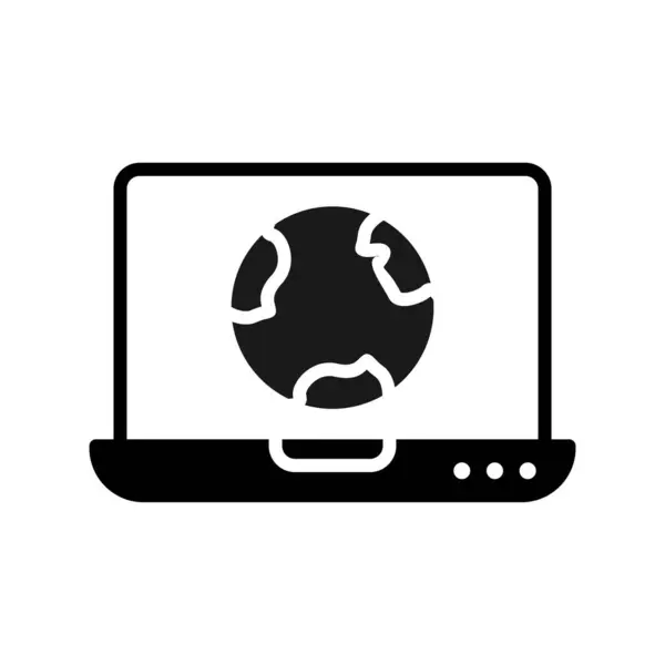 Laptop Glyph Vector Icon Desig — Stockvector