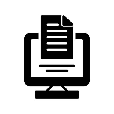 Dosya Glyph Vektör Simgesi Tasarımı