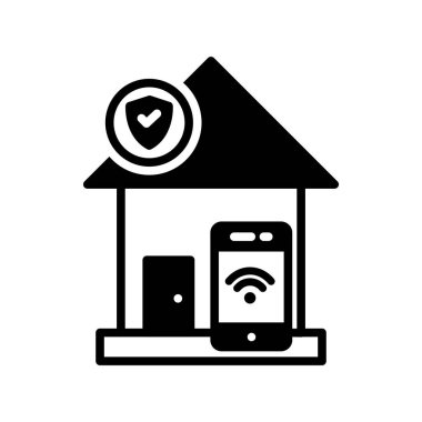 Kalkan Glyph Vektör Simgesi Desig