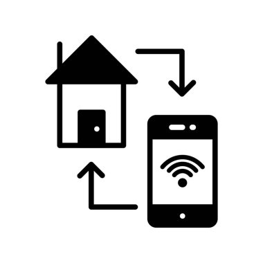 Smarthome Glyph Vektör Simgesi Tasarımı