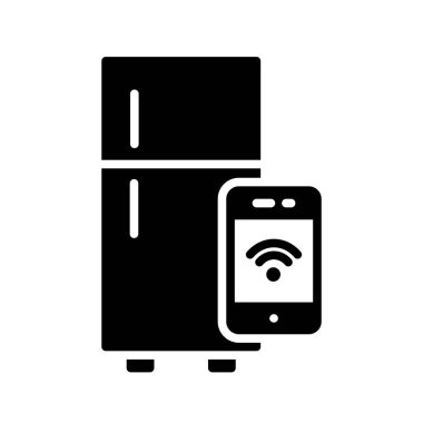 Buzdolabı Glyph Vektör Simgesi Tasarımı