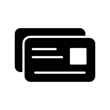 Kredi Kartı Glyph Vektör Simgesi Tasarımı