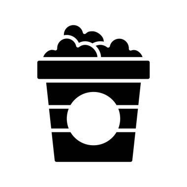 Patlamış Mısır Kabartma Vektör Simgesi Tasarımı