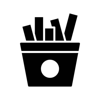  Fries Glyph Vektör Simgesi Tasarımı