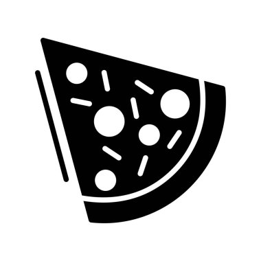 Pizza Dilimi Kabartma Vektör Simgesi Tasarımı