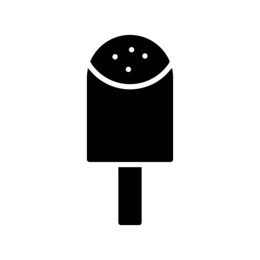 Dondurma Kabartma Vektör Simgesi Tasarımı