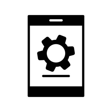  Mobil Glyph Vektör Simgesi Tasarımı