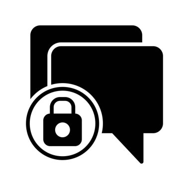 Chat Glyph Vektör Simgesi Tasarımı