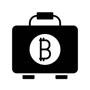 Evrak çantası Glyph Vektör Simgesi Tasarımı