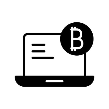 Laptop Glyph Vektör Simgesi Tasarımı