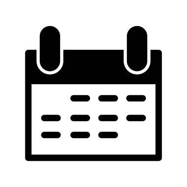 Takvim Glyph Vektör Simgesi Tasarımı