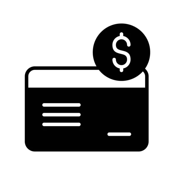 クレジットカードのグリフベクトルアイコンデザイン — ストックベクタ