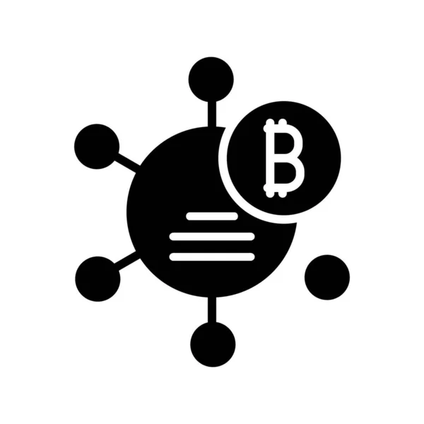 Cryptocurrency Glyph Vector Icon Desig — Stock Vector