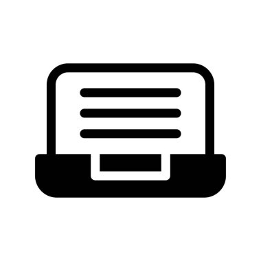  Laptop Glyph Vektör Simgesi Tasarımı