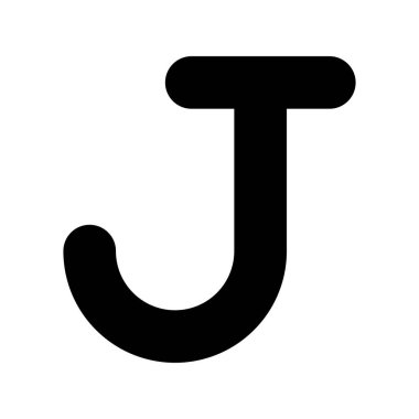 J Glyph Vektör Simgesi Tasarımı