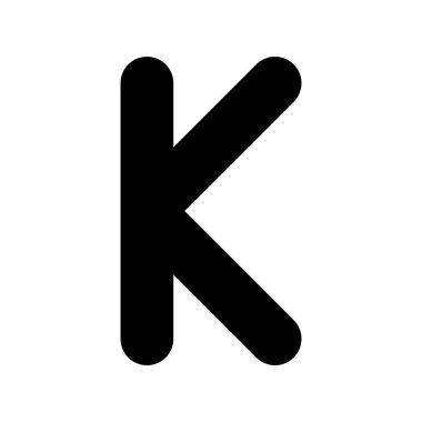 K Glyph Vektör Simgesi Tasarımı