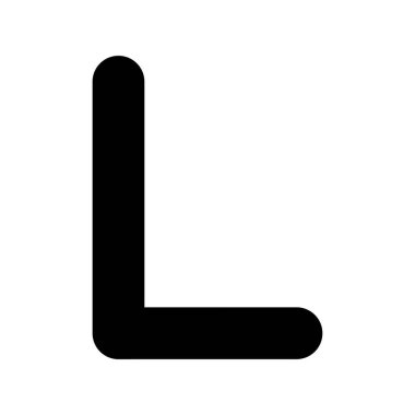 L Glyph Vektör Simgesi Tasarımı