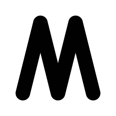 M Glyph Vektör Simgesi Tasarımı