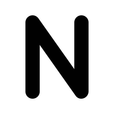  N Glyph Vektör Simgesi Tasarımı