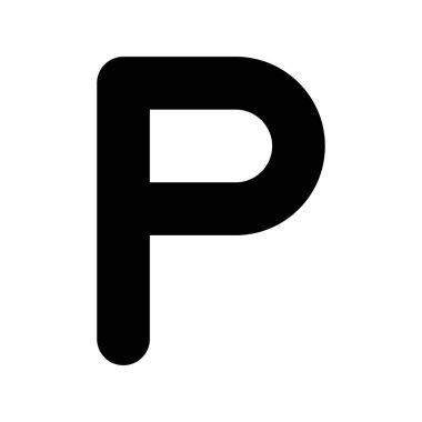 P Glyph Vektör Simgesi Tasarımı
