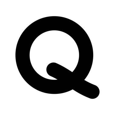 Q Glyph Vektör Simgesi Tasarımı