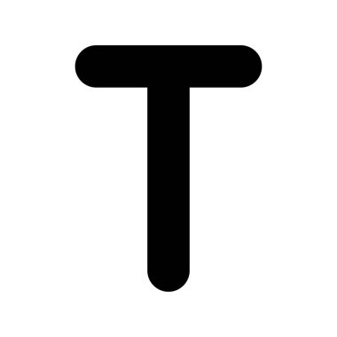 T Glyph Vektör Simgesi Tasarımı