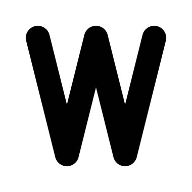  W Glyph Vektör Simgesi Tasarımı