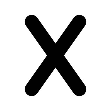 X Glyph Vektör Simgesi Tasarımı