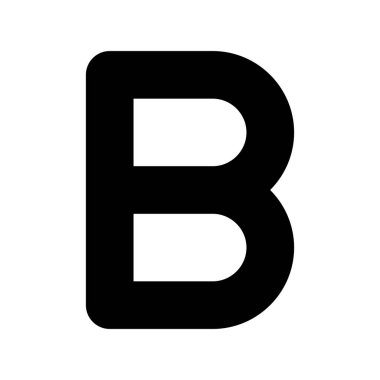 B Glyph Vektör Simgesi Tasarımı