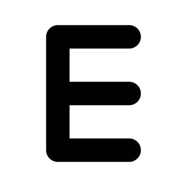 E Glyph Vektör Simgesi Tasarımı