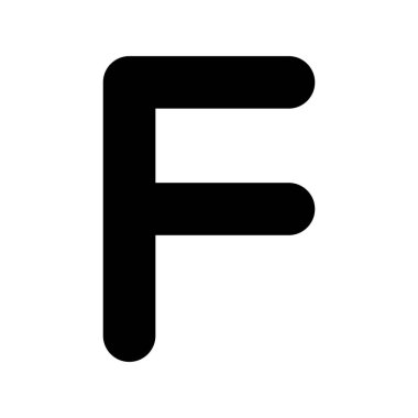 F Glyph Vektör Simgesi Tasarımı