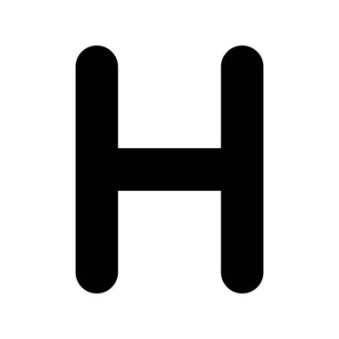  H Glyph Vektör Simgesi Tasarımı