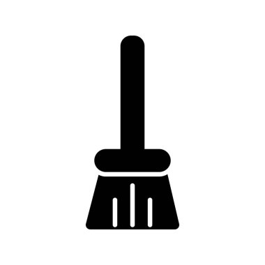 Süpürge Kabartma Vektör Simgesi Tasarımı