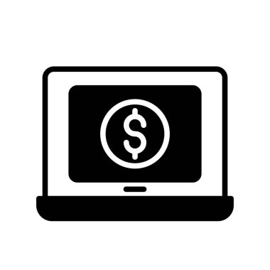 Laptop Glyph Vektör Simgesi Tasarımı