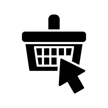 Sepet Glyph Vektör Simgesi Tasarımı