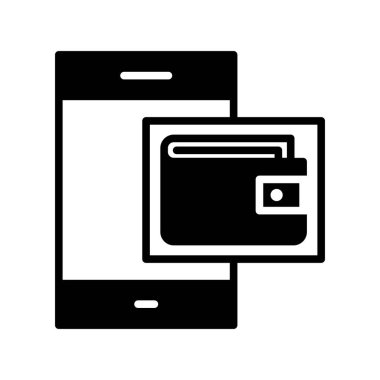 Cüzdan Glyph Vektör Simgesi Tasarımı