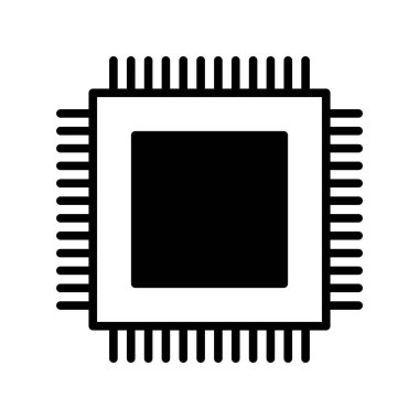 Chip Glyph Vektör Simgesi Tasarımı