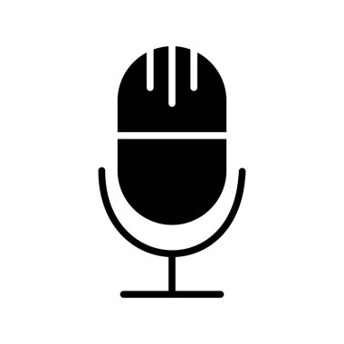 ses kaydedici Glyph Vektör Simgesi Tasarımı