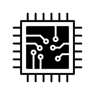 Cpu Glyph Vektör Simgesi Tasarımı