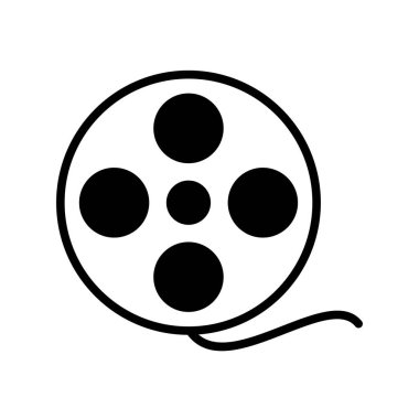  Film Glyph Vektör Simgesi Tasarımı