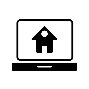 Laptop Glyph Vektör Simgesi Tasarımı