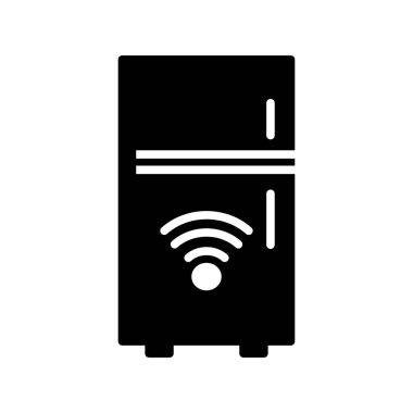 Buzdolabı Glyph Vektör Simgesi Tasarımı